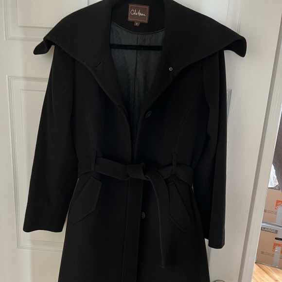 Cole Haan Black Wool Dress Coat - Picture 2 of 3